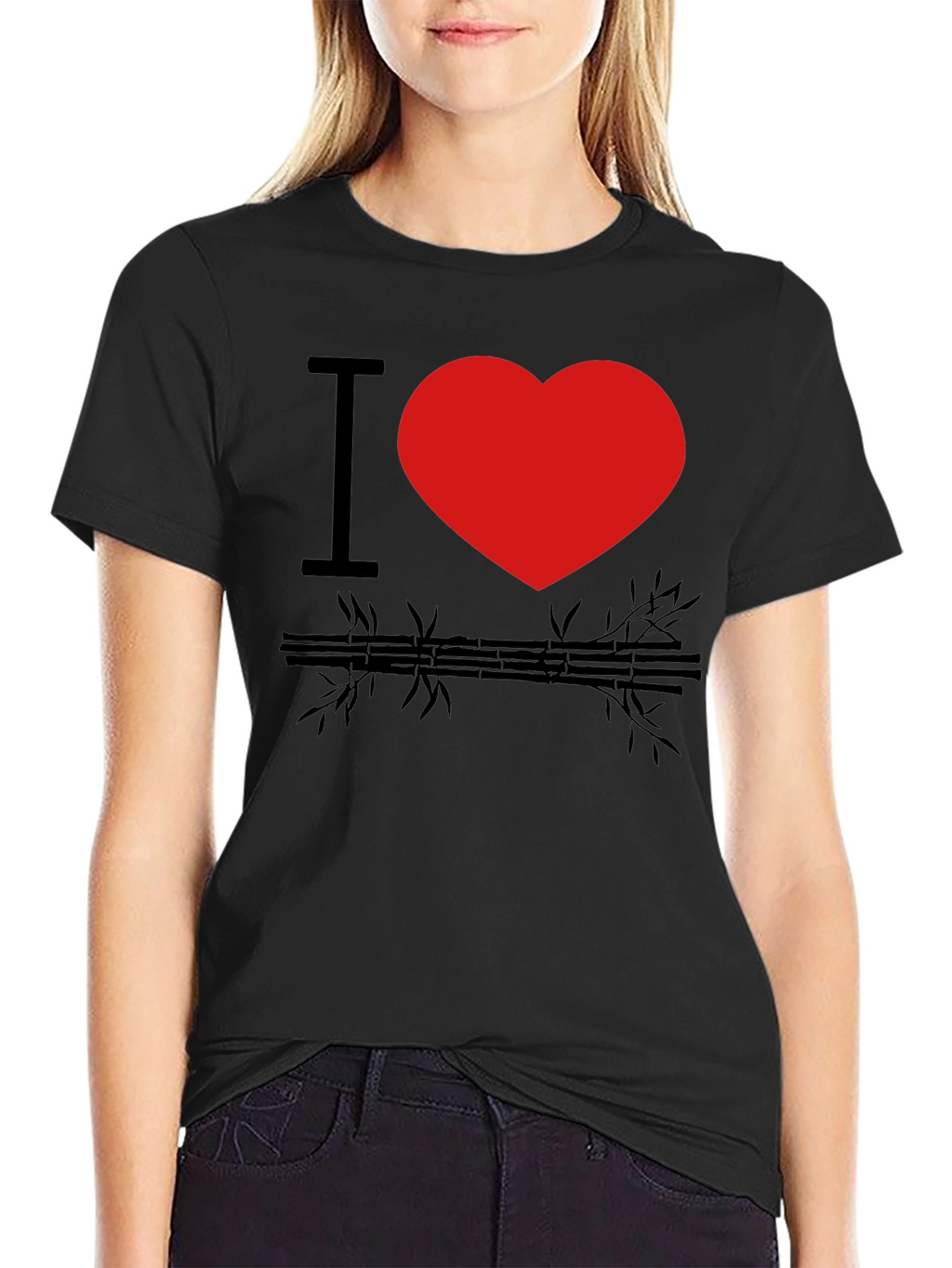 I Heart Bamboo Black Graphic Tee