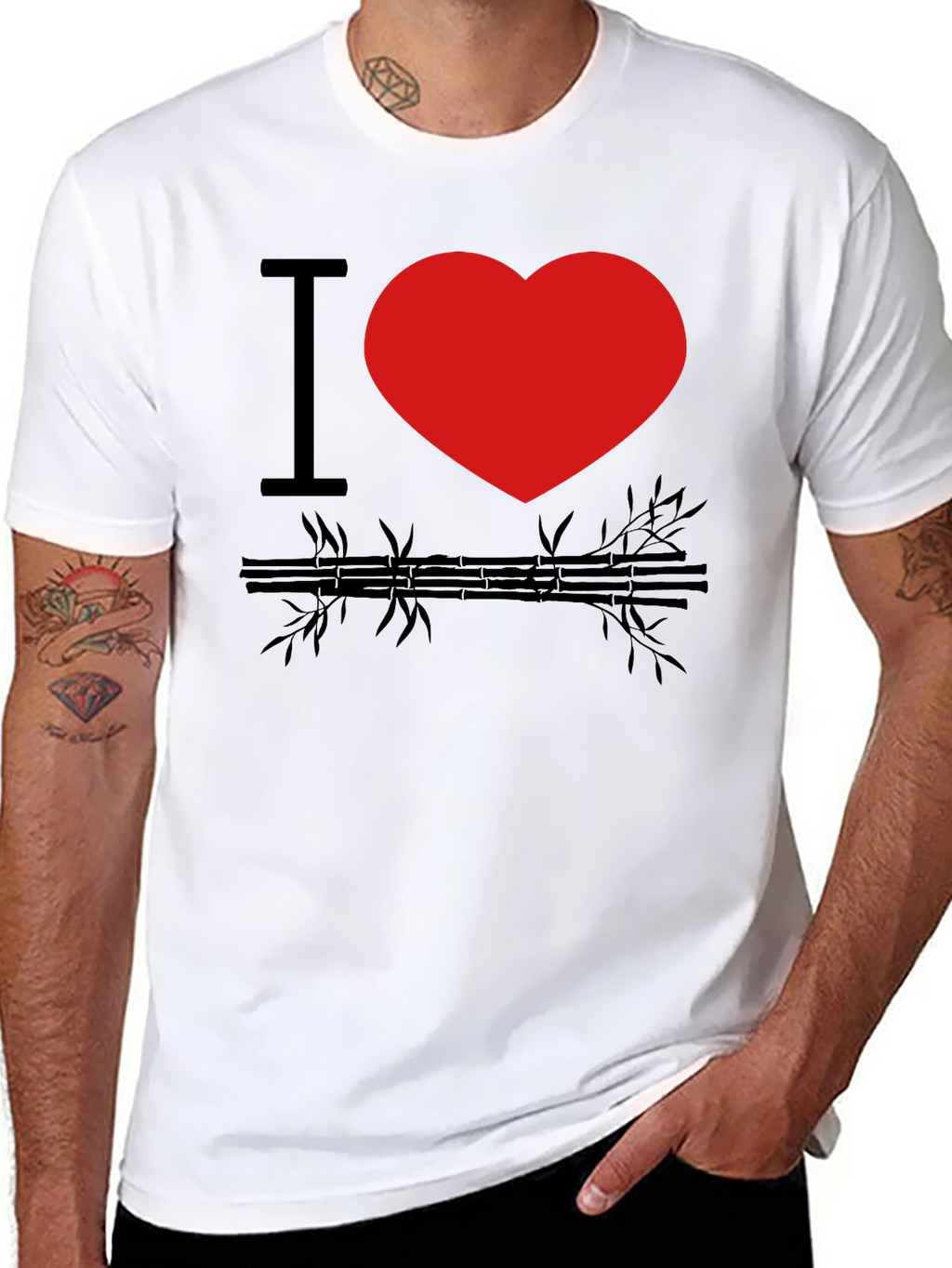 I Heart Bamboo Black Graphic Tee