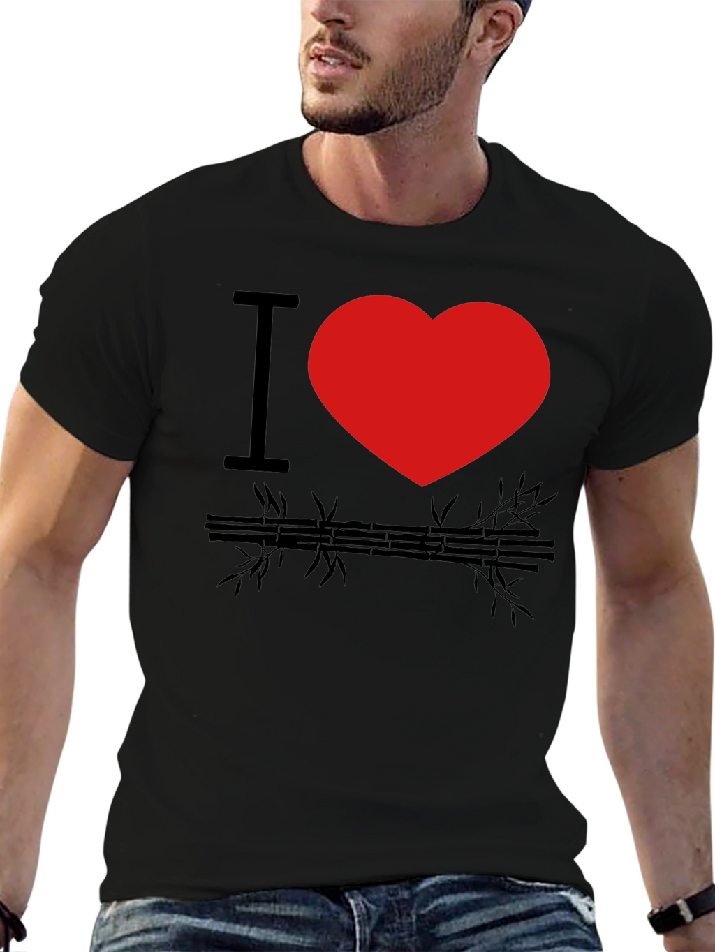 I Heart Bamboo Black Graphic Tee