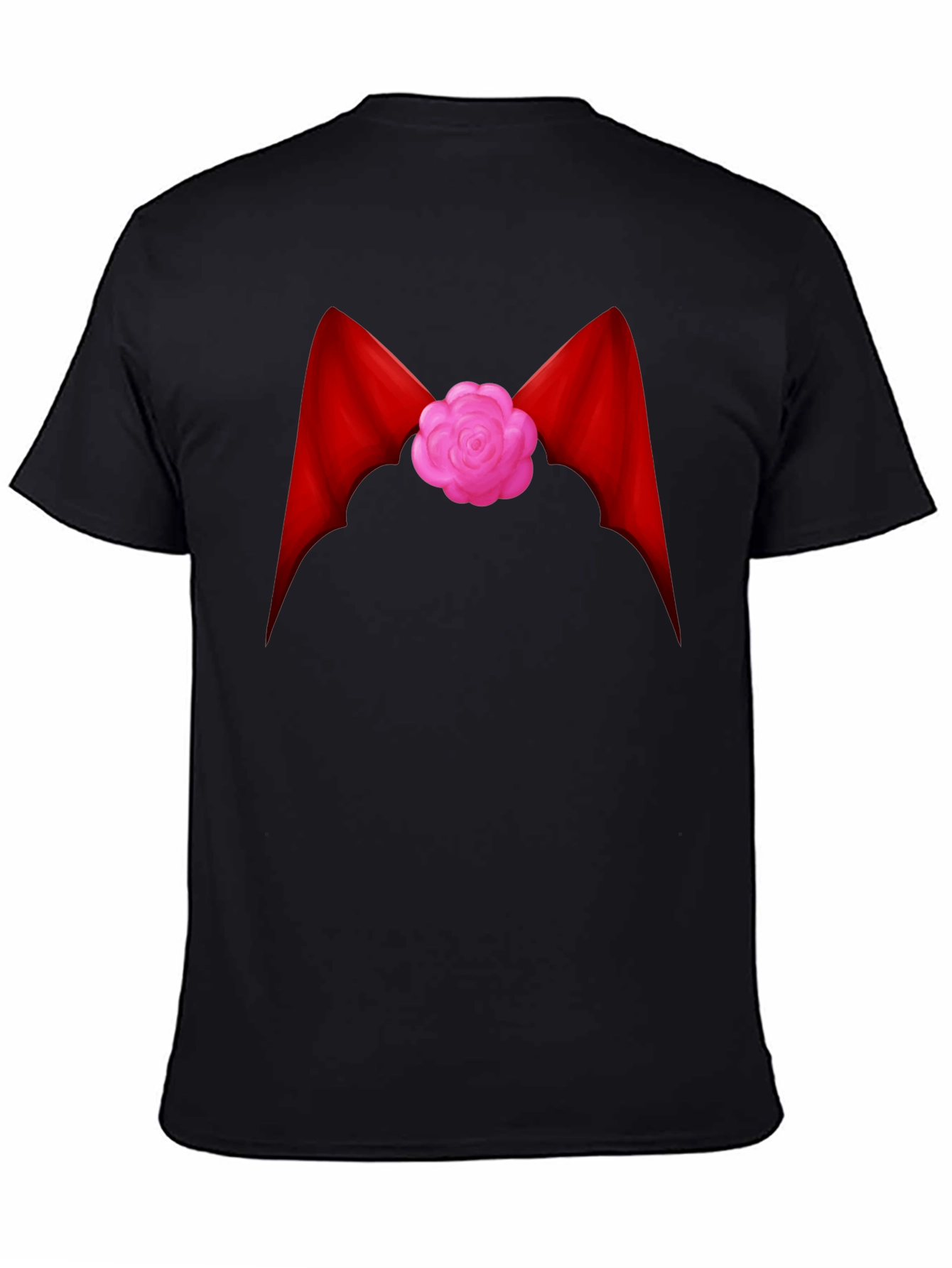 Red Ribbon Flower Graphic Tee - Casual Comfort