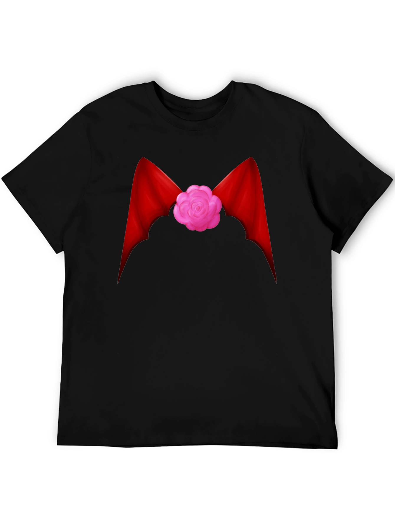 Red Ribbon Flower Graphic Tee - Casual Comfort