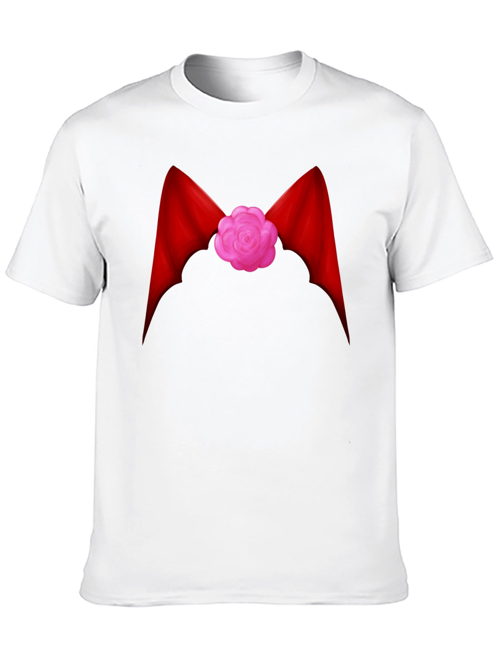 Red Ribbon Flower Graphic Tee - Casual Comfort