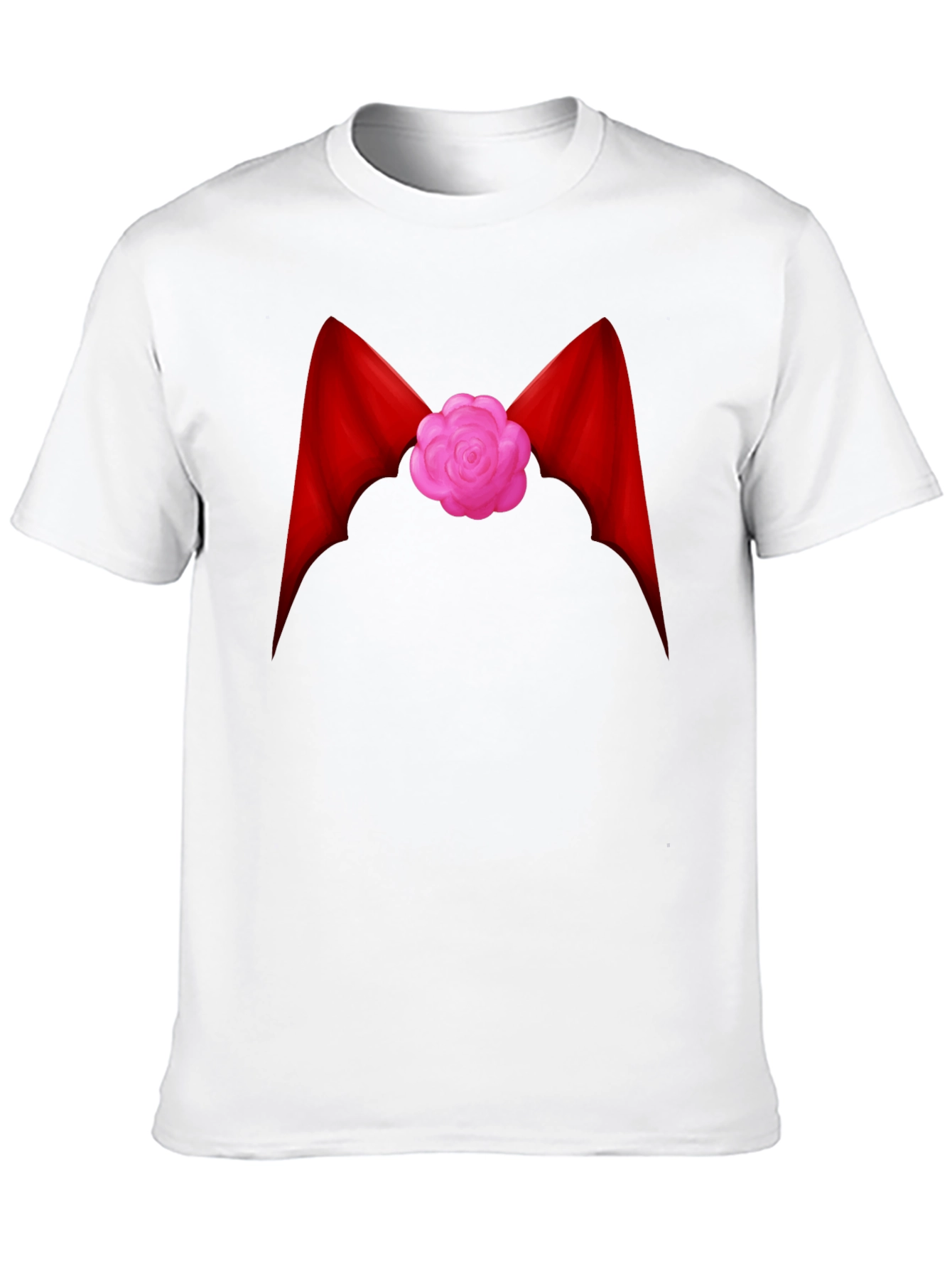 Red Ribbon Flower Graphic Tee - Casual Comfort