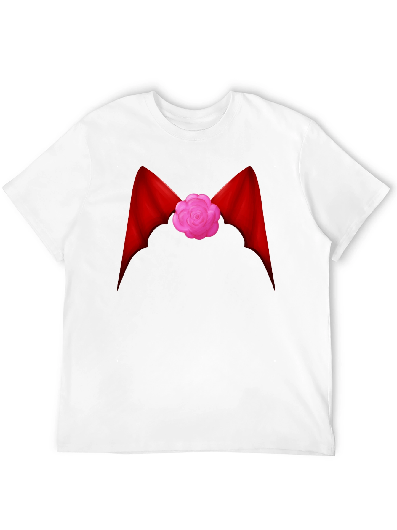 Red Ribbon Flower Graphic Tee - Casual Comfort
