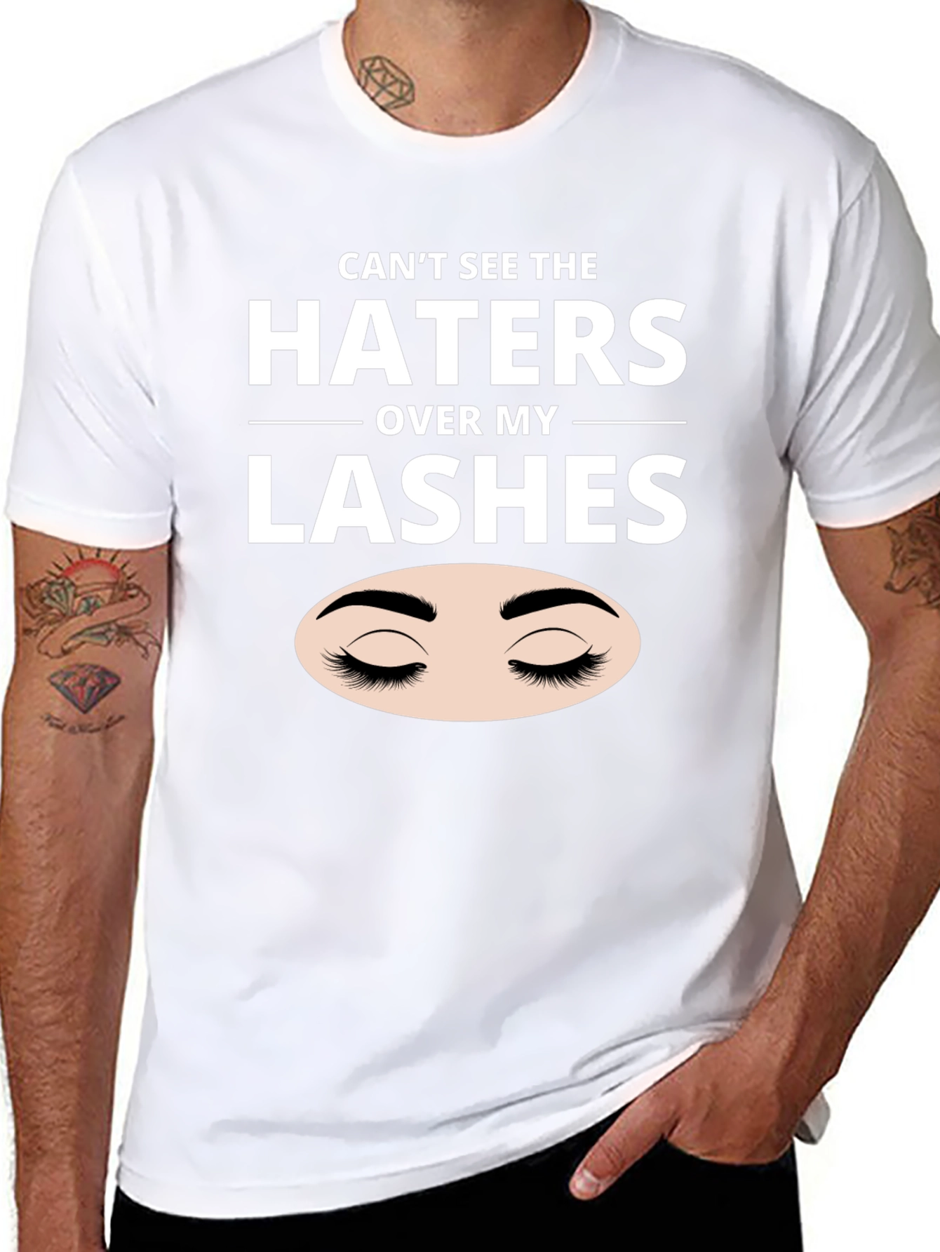 Cant See the Haters Over My Lashes Black T-Shirt