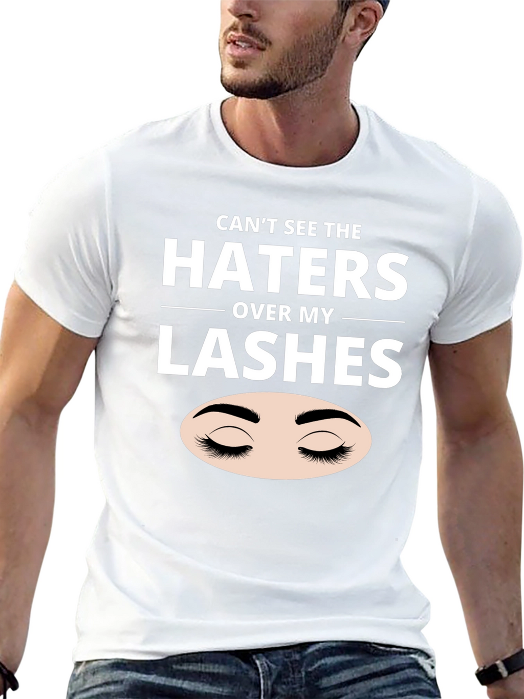 Cant See the Haters Over My Lashes Black T-Shirt