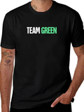 Team Green Graphic Tee - Black Cotton Blend