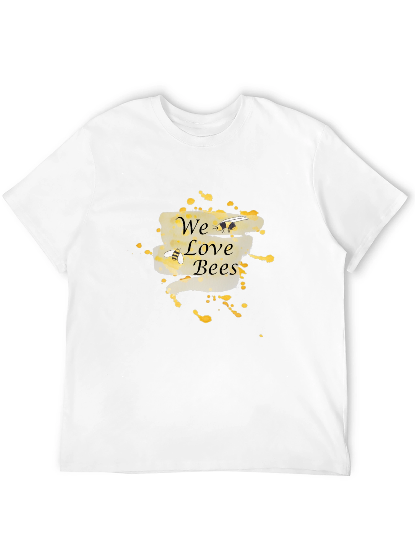 We Love Bees Black Graphic T-Shirt