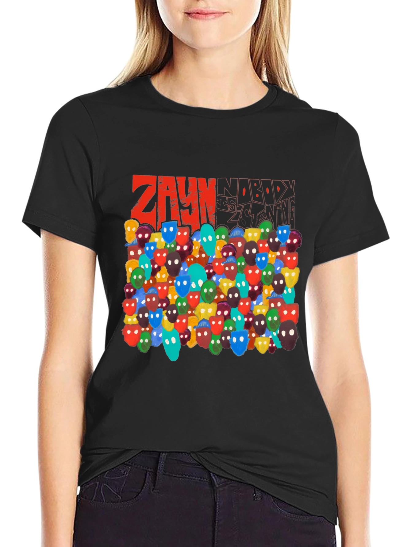 ZAYN Nobody Is Listening Black Graphic Tee