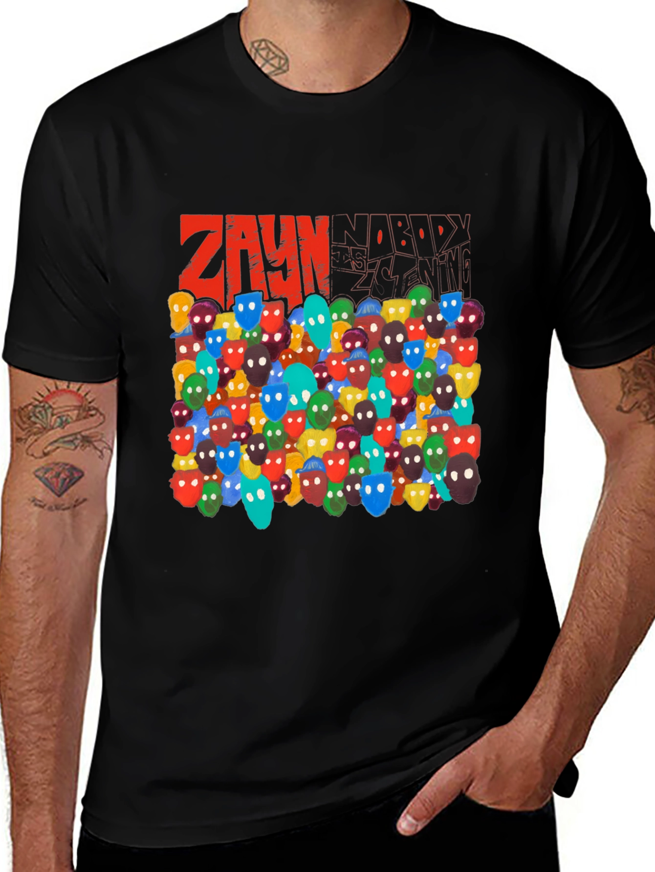 ZAYN Nobody Is Listening Black Graphic Tee