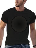 Plain Black T-Shirt with Circle Graphic