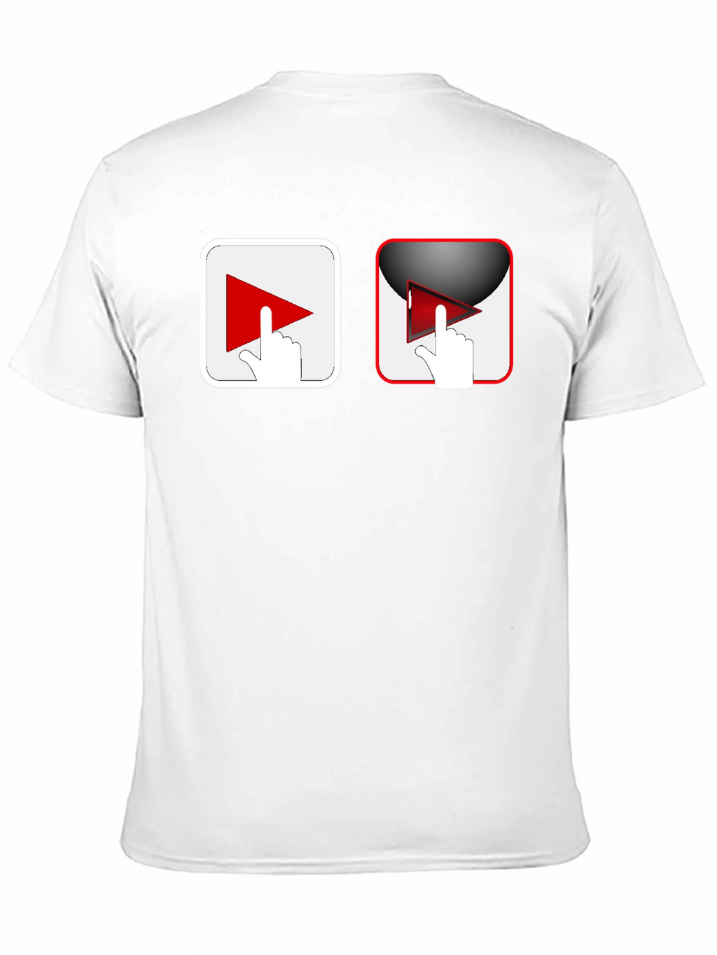 Black T-Shirt with Play Button Graphic
