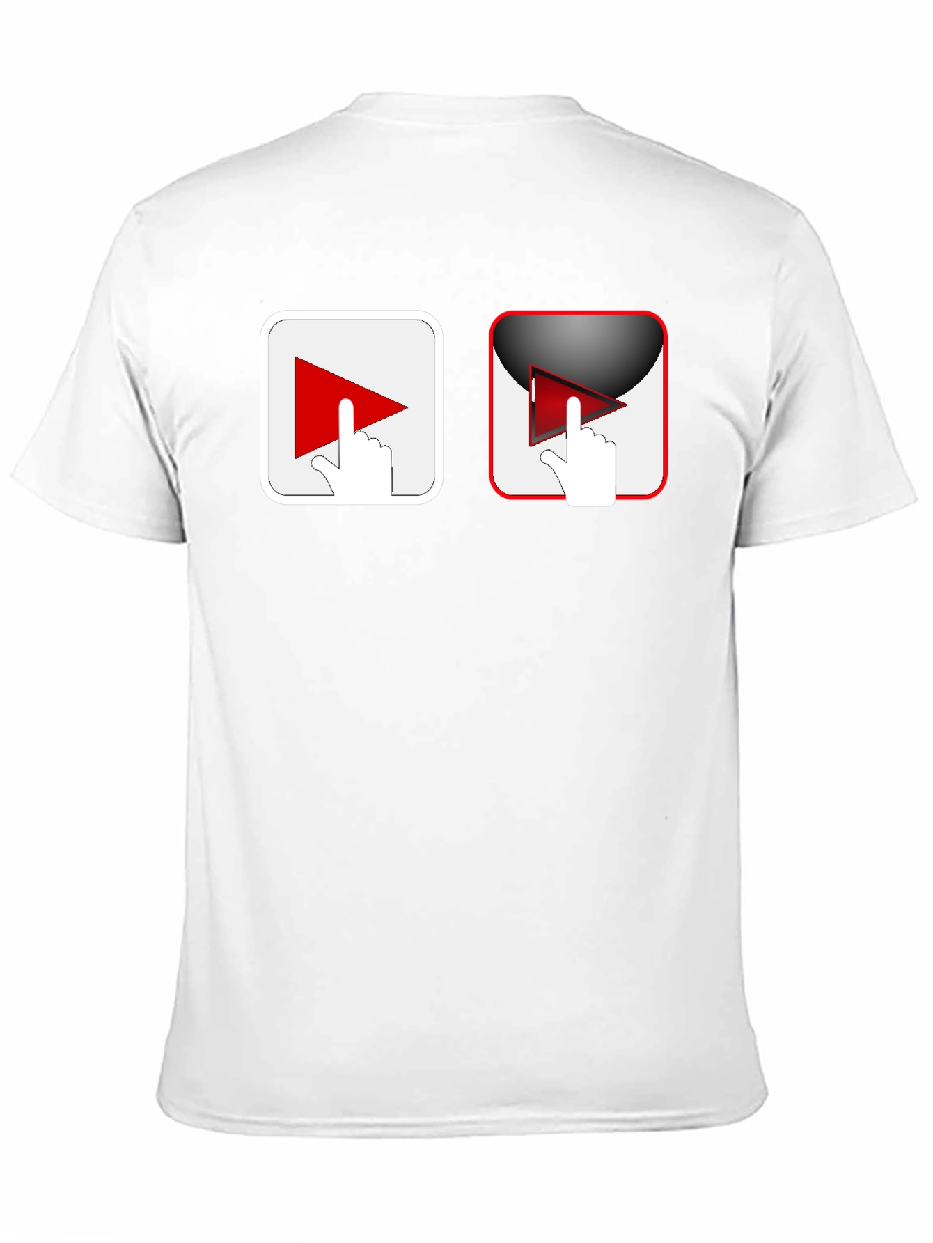 Black T-Shirt with Play Button Graphic