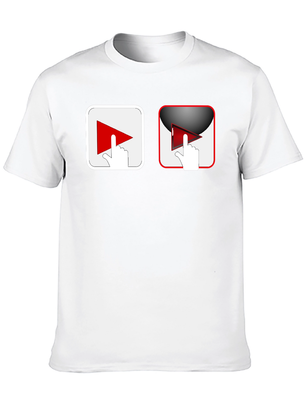 Black T-Shirt with Play Button Graphic