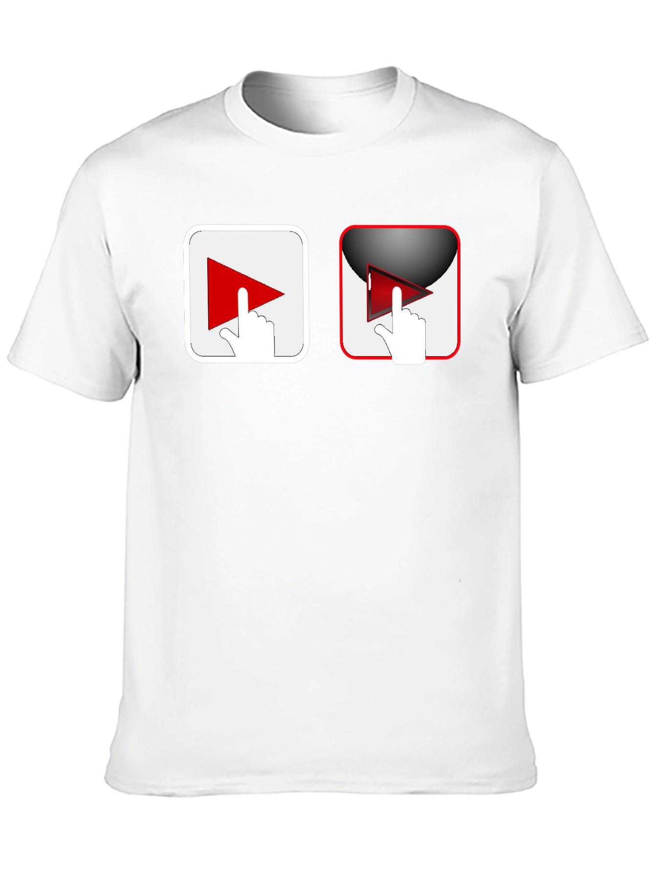 Black T-Shirt with Play Button Graphic