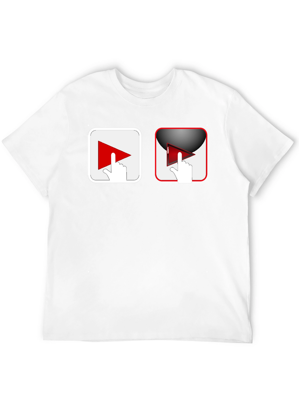 Black T-Shirt with Play Button Graphic