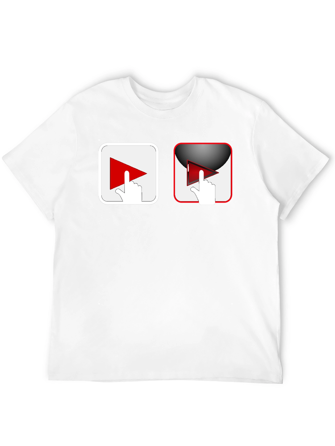 Black T-Shirt with Play Button Graphic