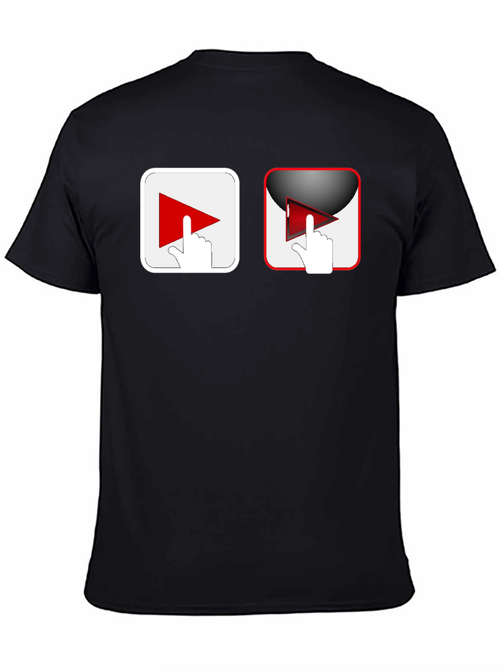 Black T-Shirt with Play Button Graphic
