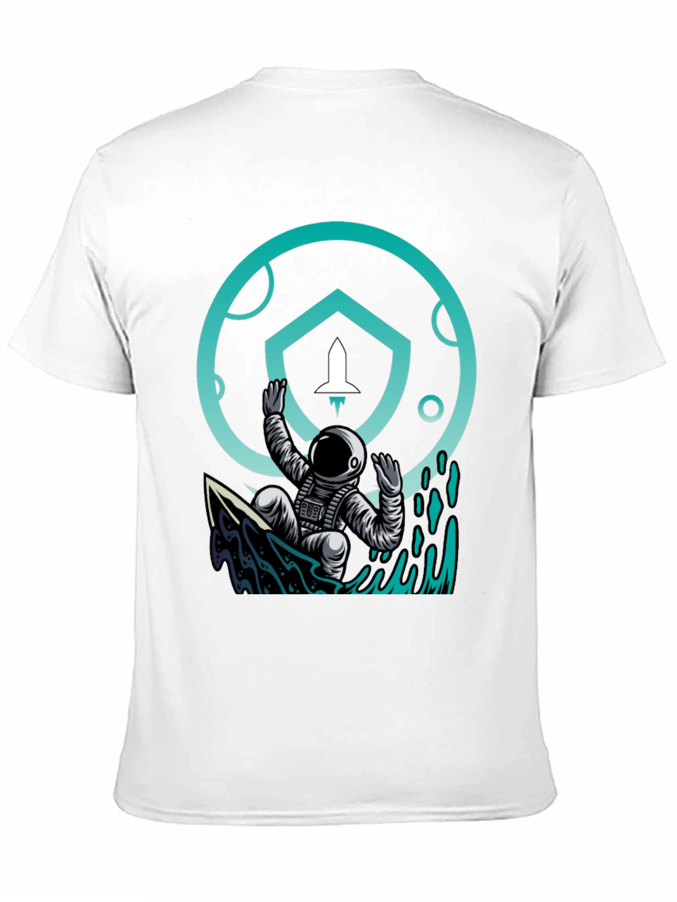 Astronaut Surf T-Shirt - Crypto Moonshot Design