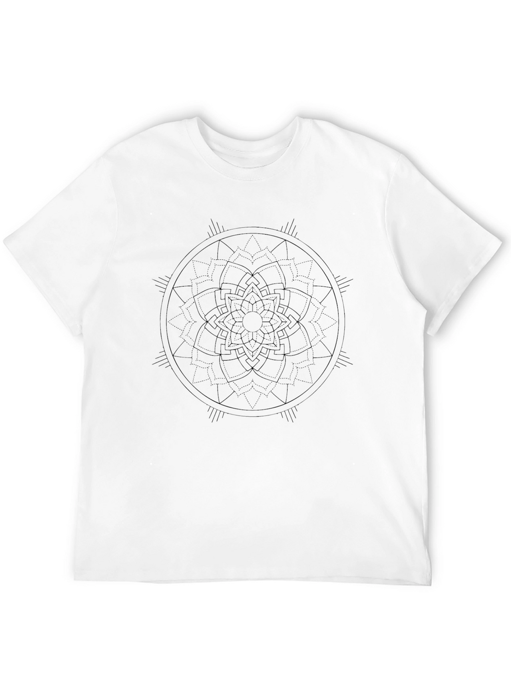 Geometric Mandala Black T-Shirt - Modern Graphic Tee