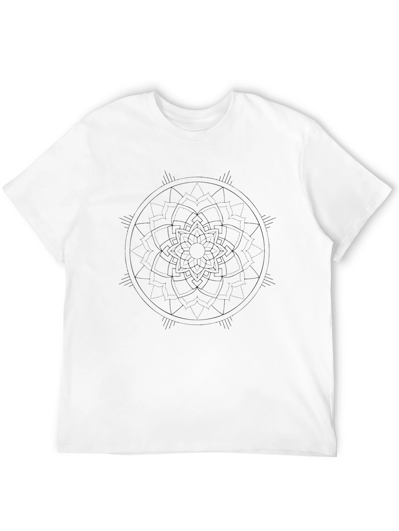 Geometric Mandala Black T-Shirt - Modern Graphic Tee