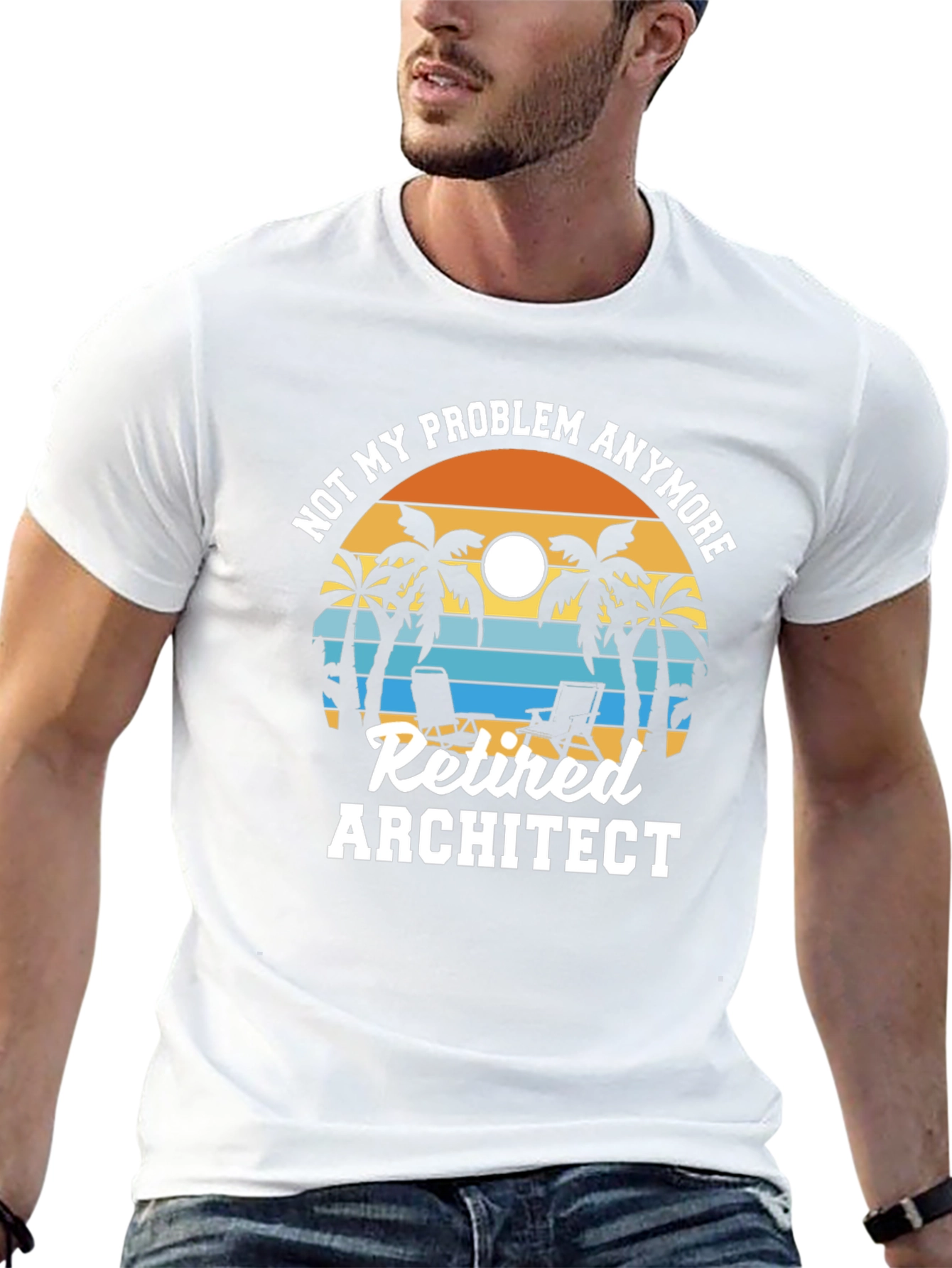 Retired Architect T-Shirt - Beach Design