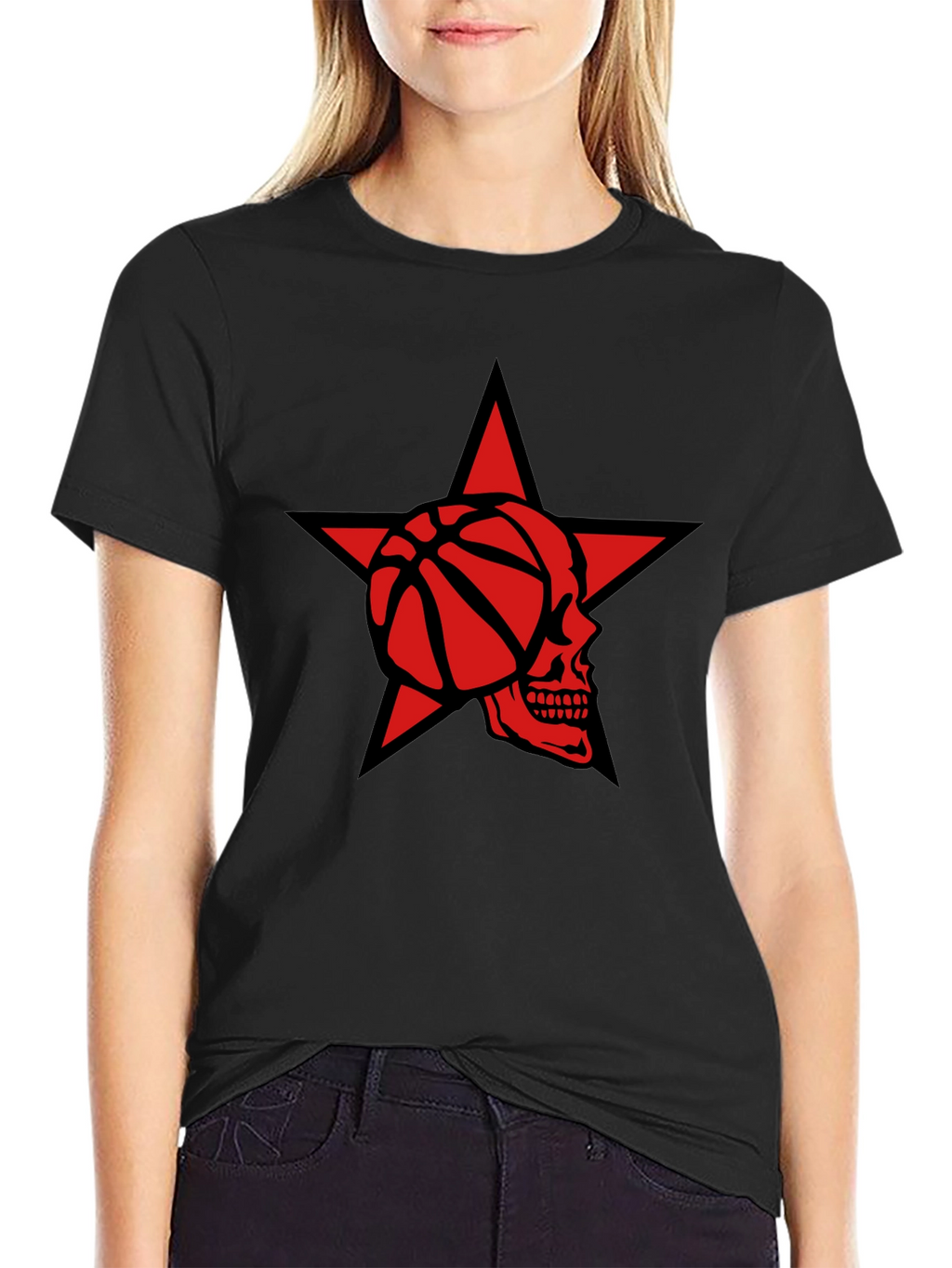 Star Skull Basketball Graphic Tee