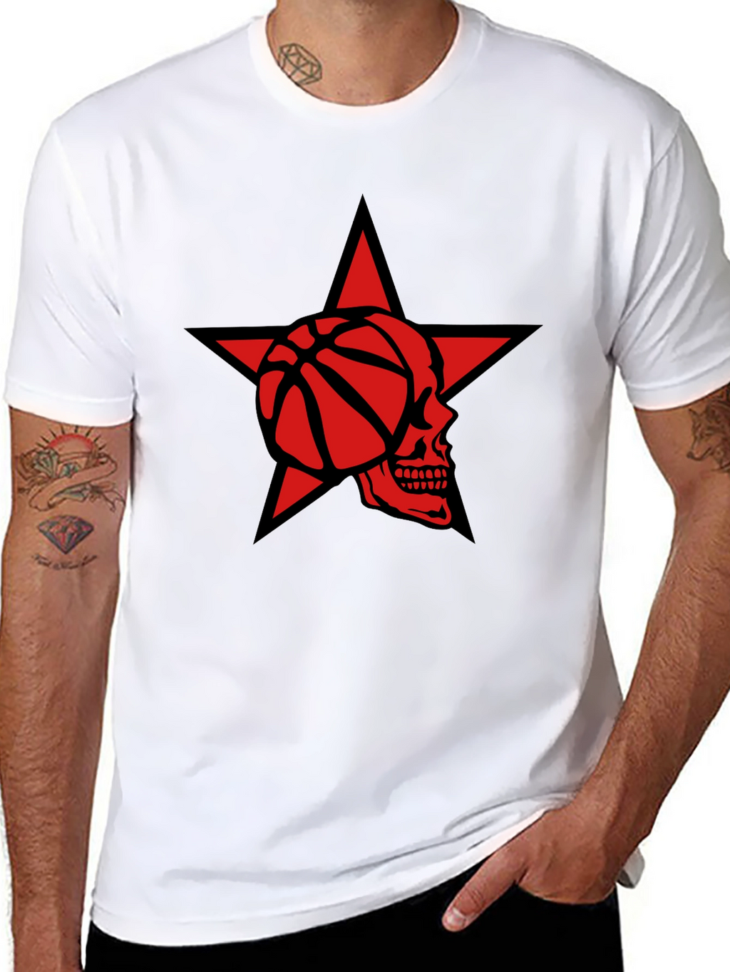 Star Skull Basketball Graphic Tee