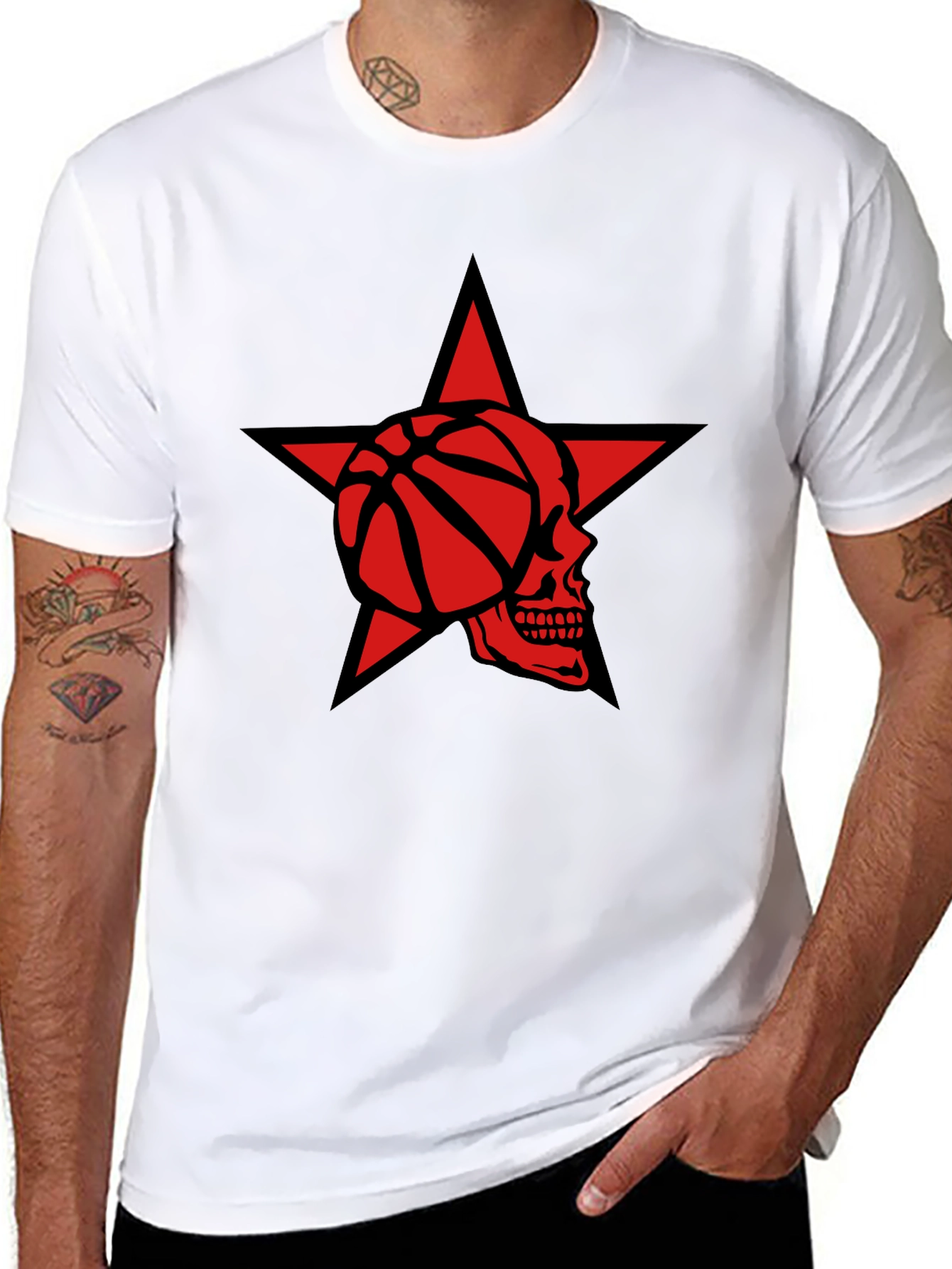 Star Skull Basketball Graphic Tee