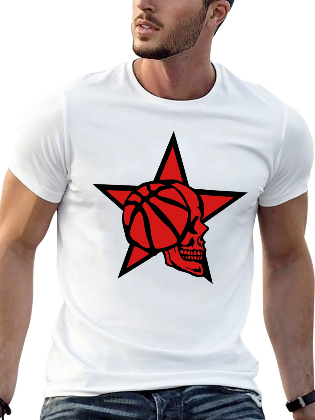 Star Skull Basketball Graphic Tee