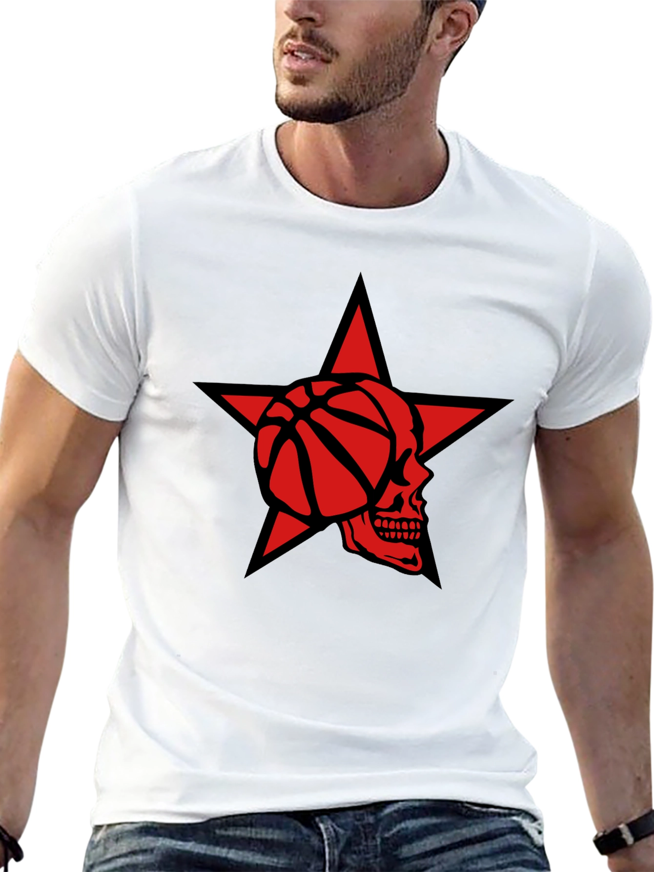 Star Skull Basketball Graphic Tee