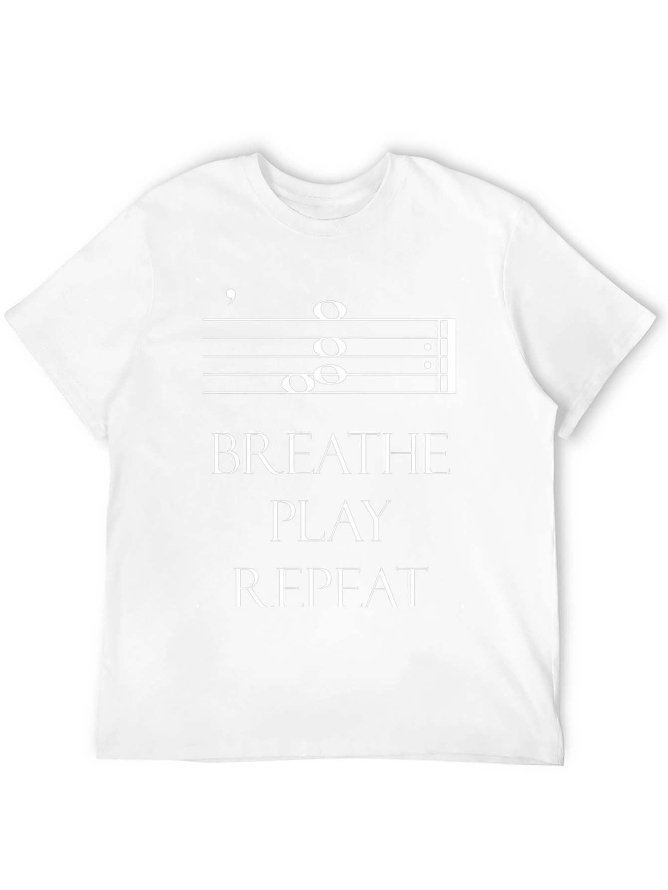 Breathe Play Repeat Music Note T-Shirt