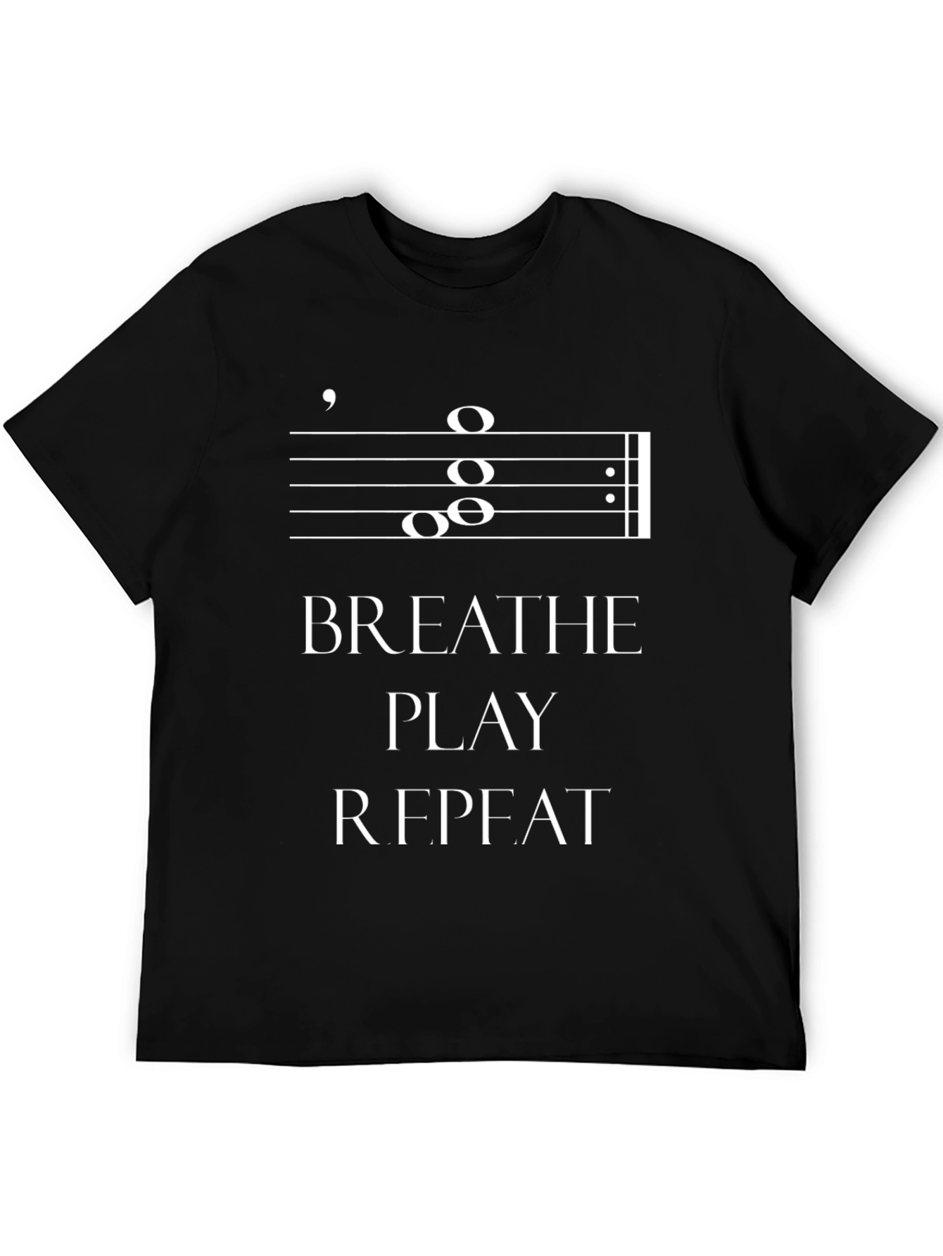 Breathe Play Repeat Music Note T-Shirt