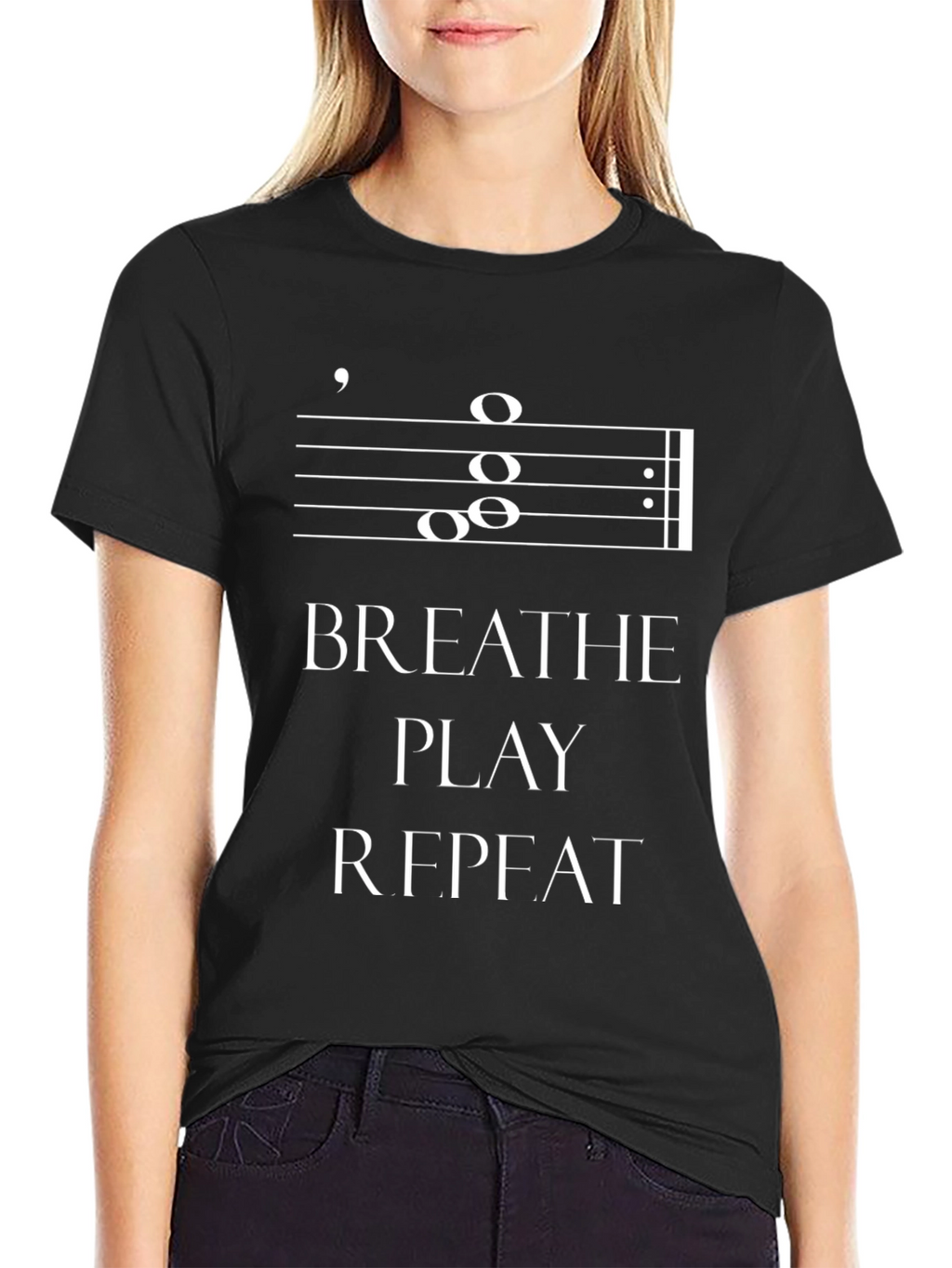 Breathe Play Repeat Music Note T-Shirt