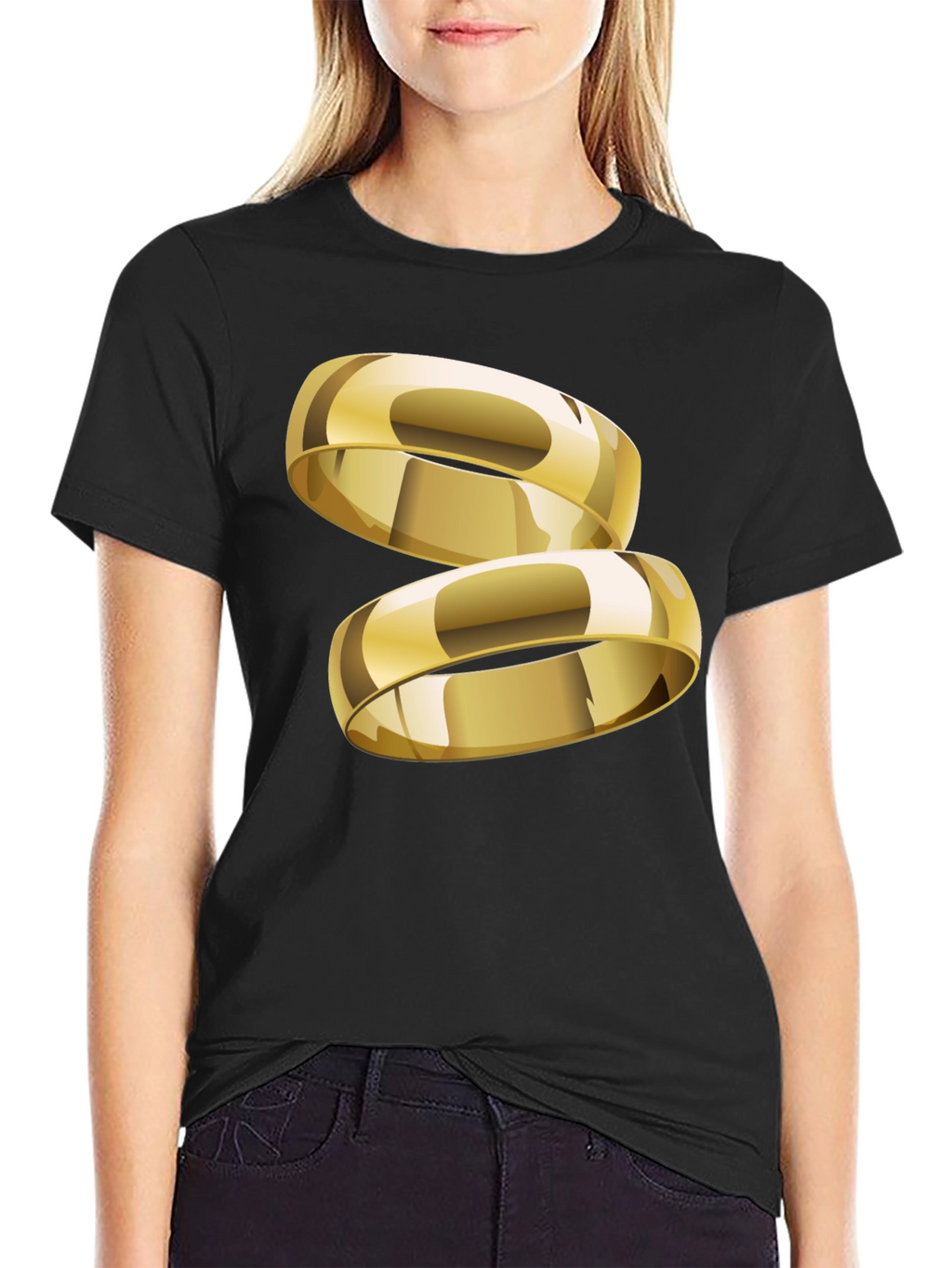 Gold Ring Graphic T-Shirt - Stylish & Modern