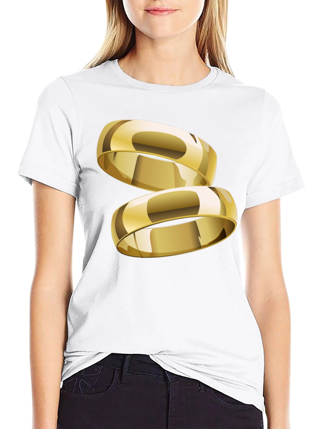 Gold Ring Graphic T-Shirt - Stylish & Modern