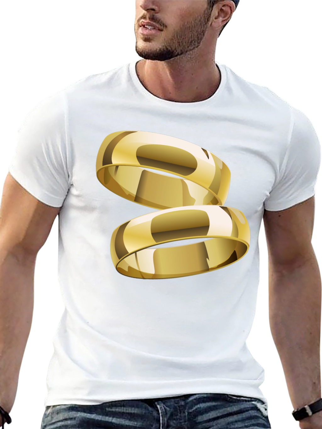 Gold Ring Graphic T-Shirt - Stylish & Modern