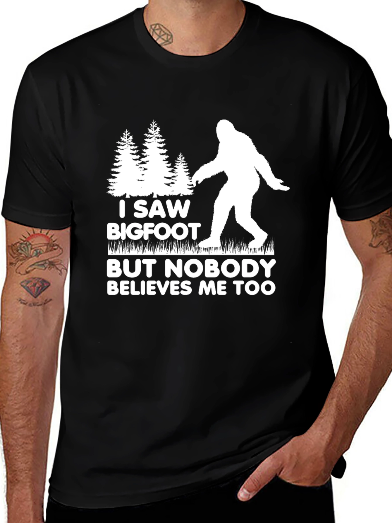 I Saw Bigfoot T-Shirt - Funny Cryptid Tee
