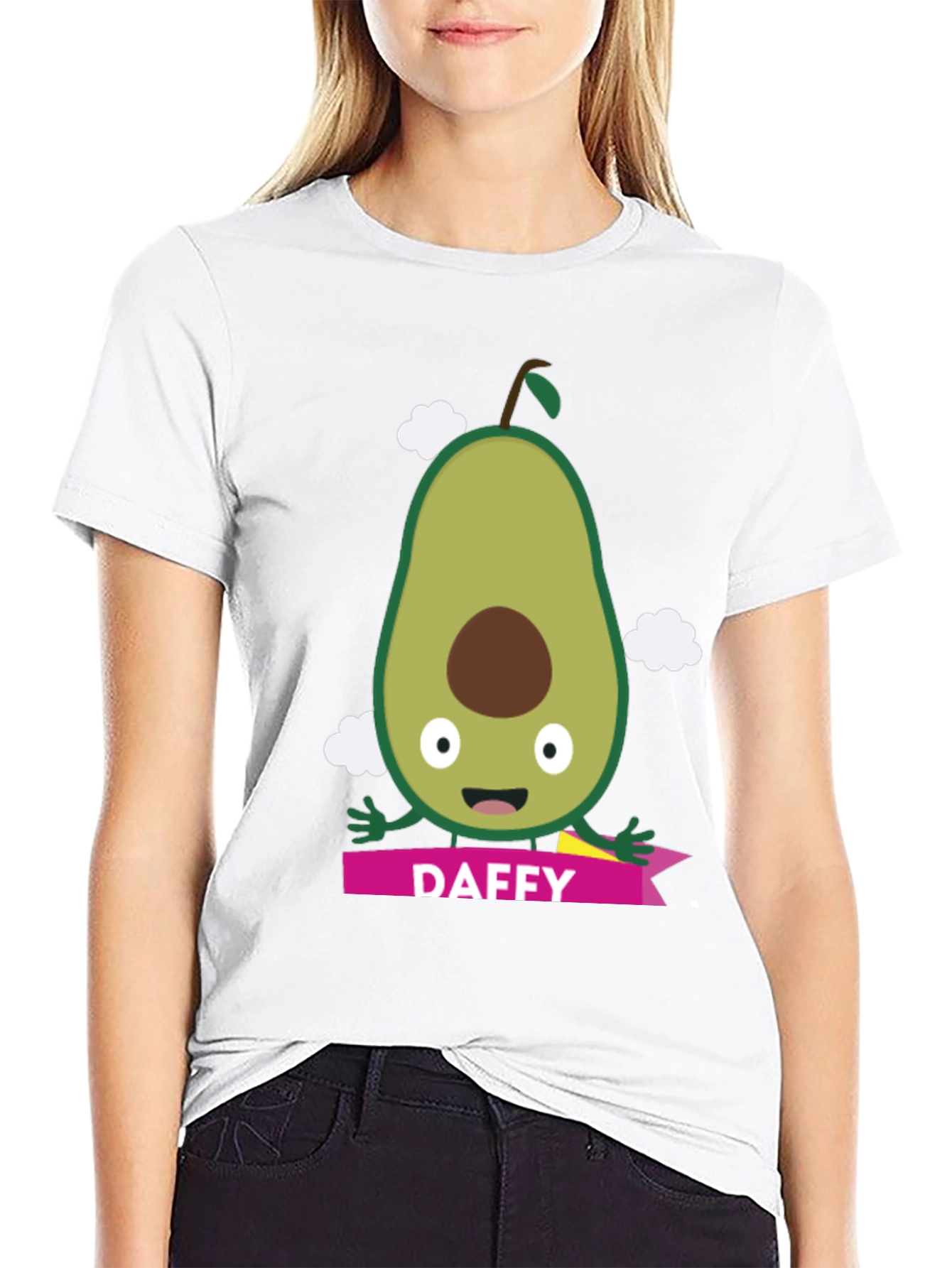 Daffy Avocado Cartoon Graphic T-Shirt