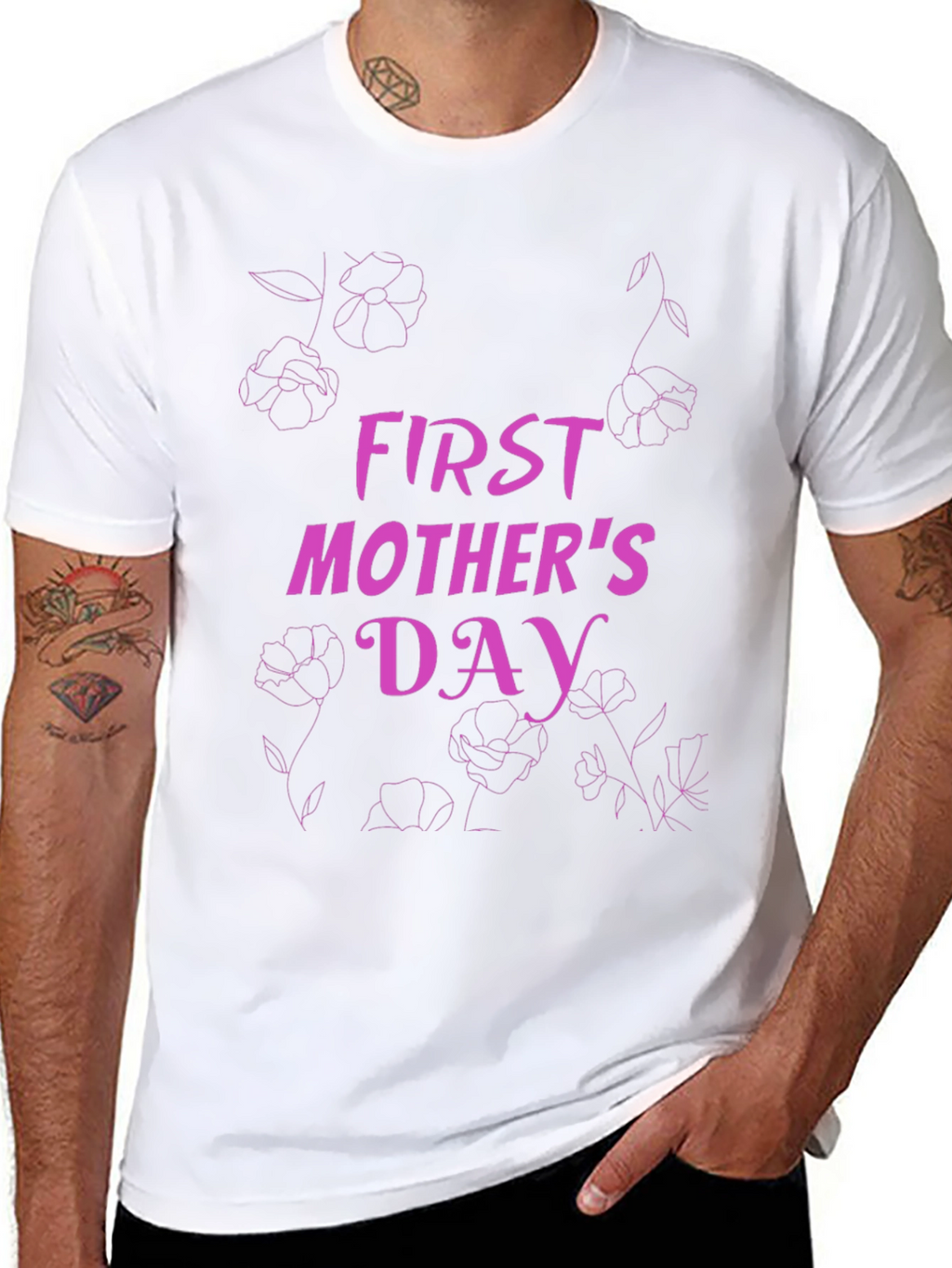 First Mothers Day Graphic Tee - Black