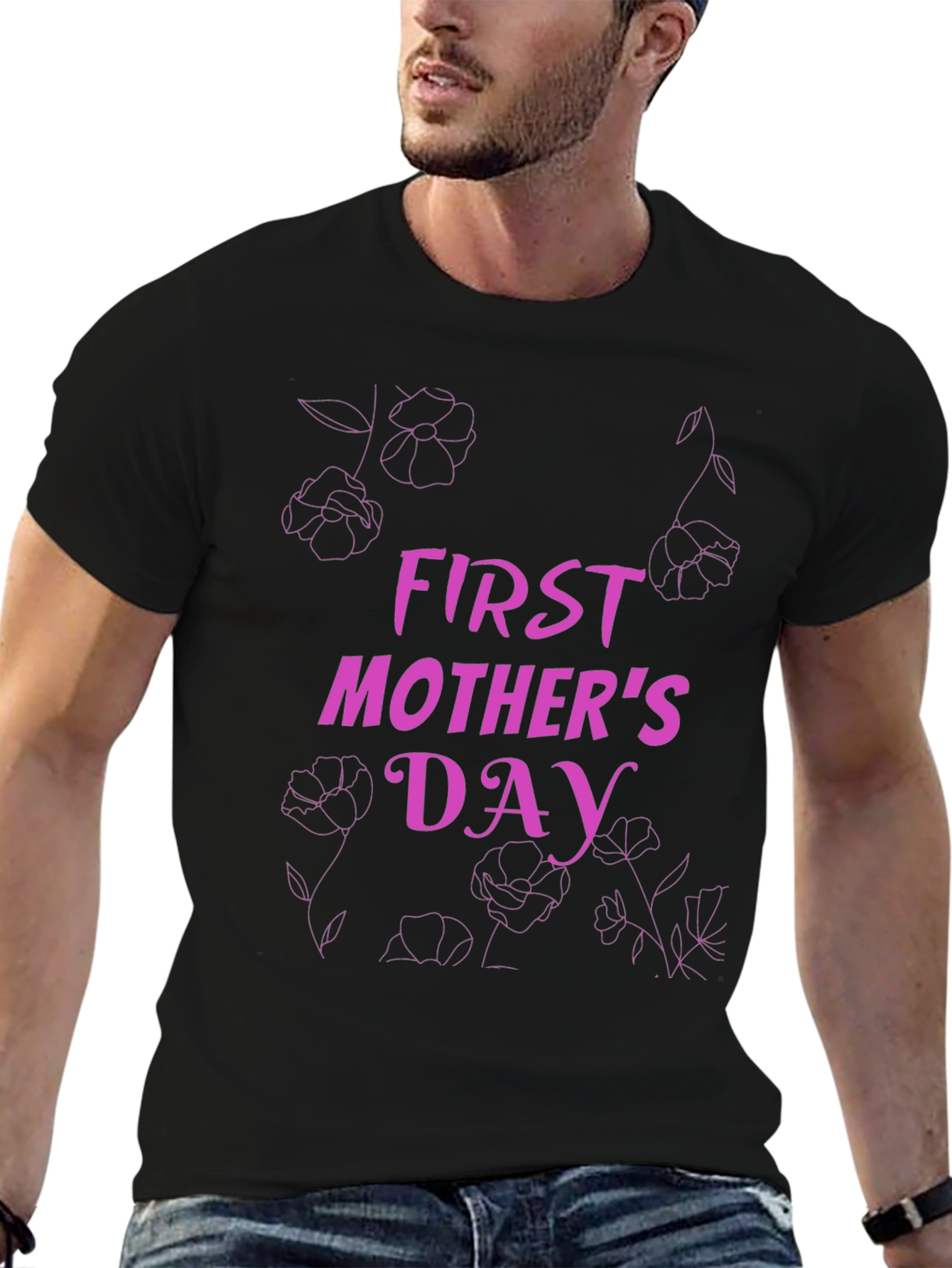 First Mothers Day Graphic Tee - Black