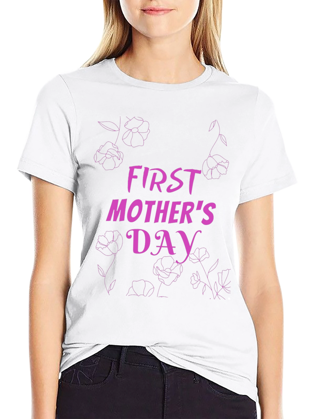 First Mothers Day Graphic Tee - Black