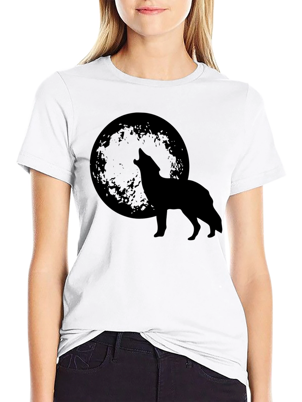 Wolf Howling at Moon Graphic T-Shirt