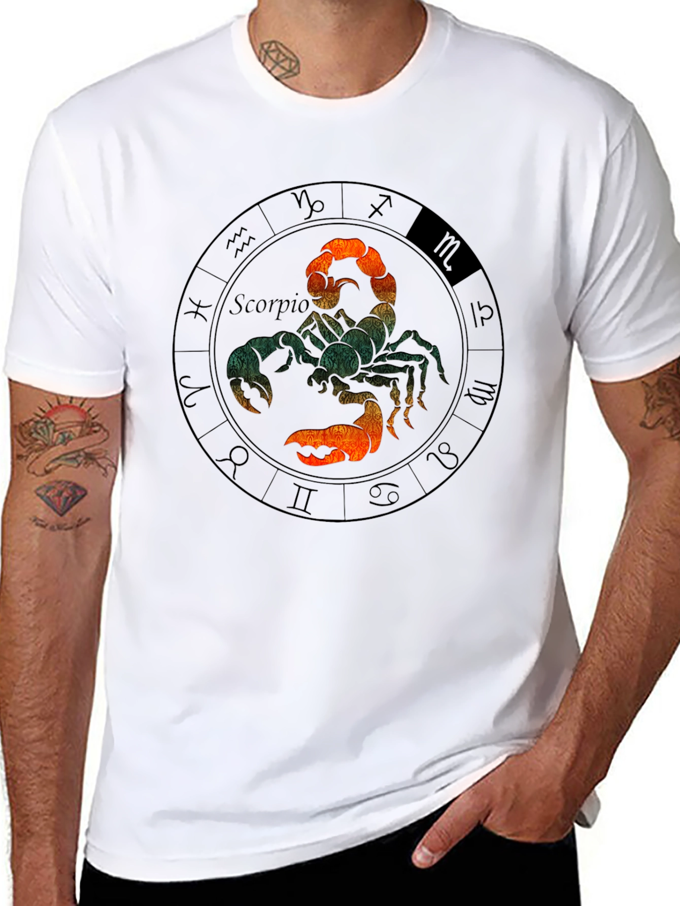Scorpio Zodiac Graphic Tee - Mens Black T-Shirt