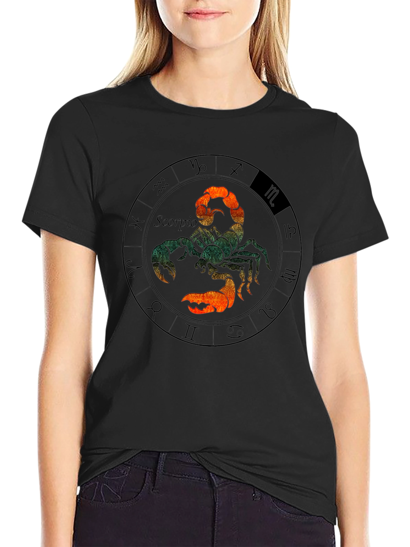 Scorpio Zodiac Graphic Tee - Mens Black T-Shirt