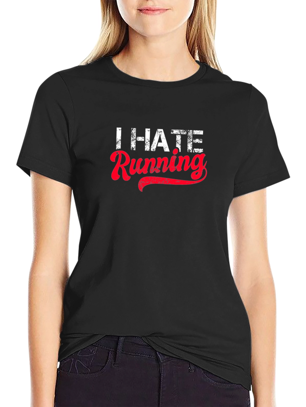 I Hate Running T-Shirt - Funny Workout Tee