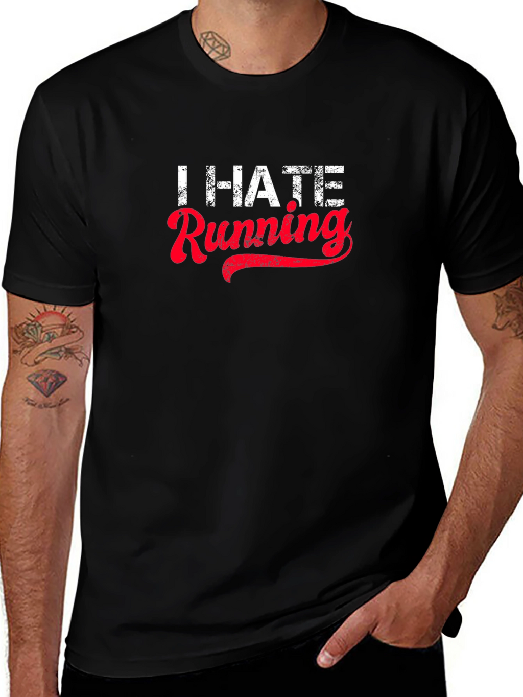 I Hate Running T-Shirt - Funny Workout Tee