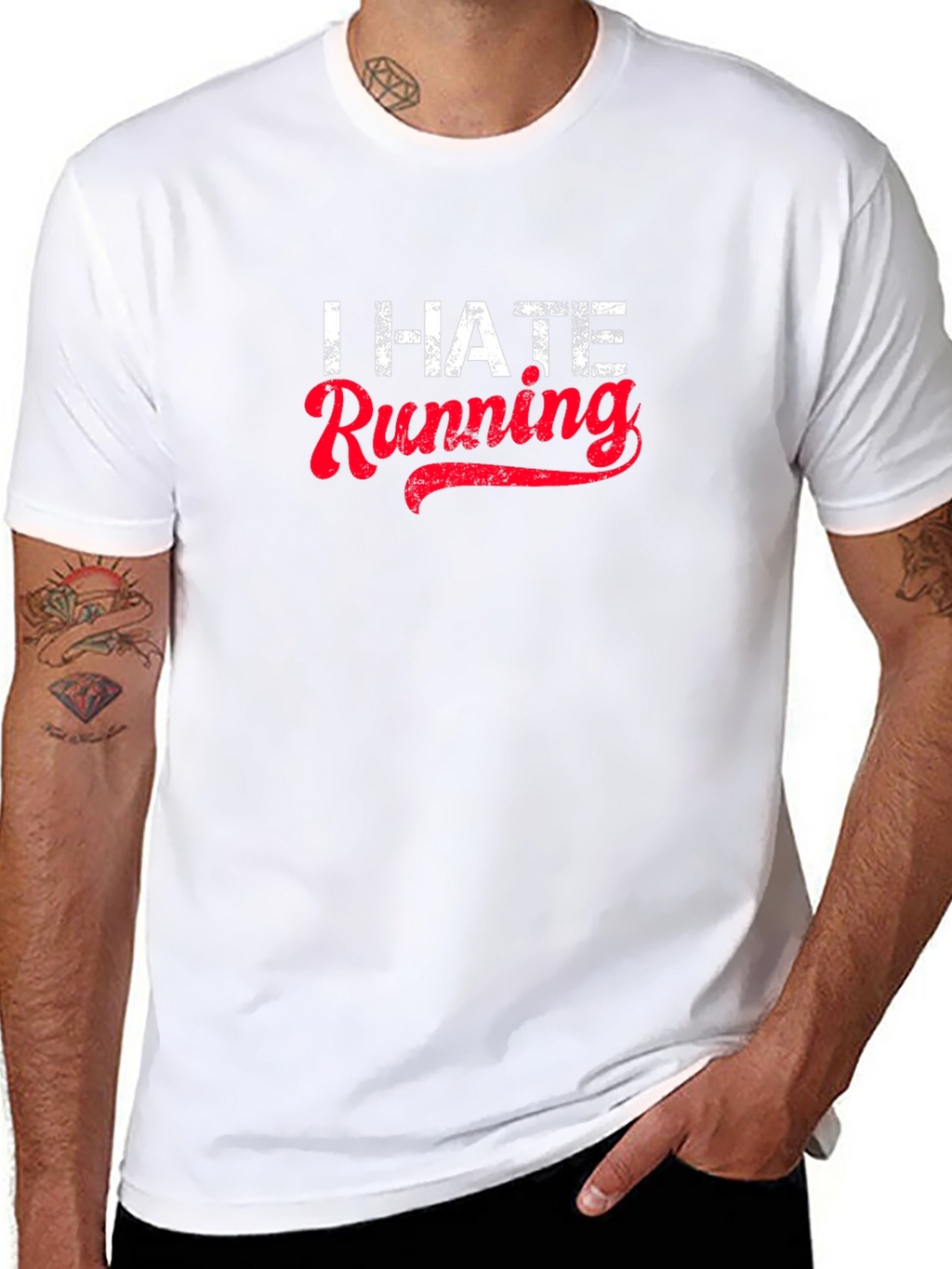 I Hate Running T-Shirt - Funny Workout Tee
