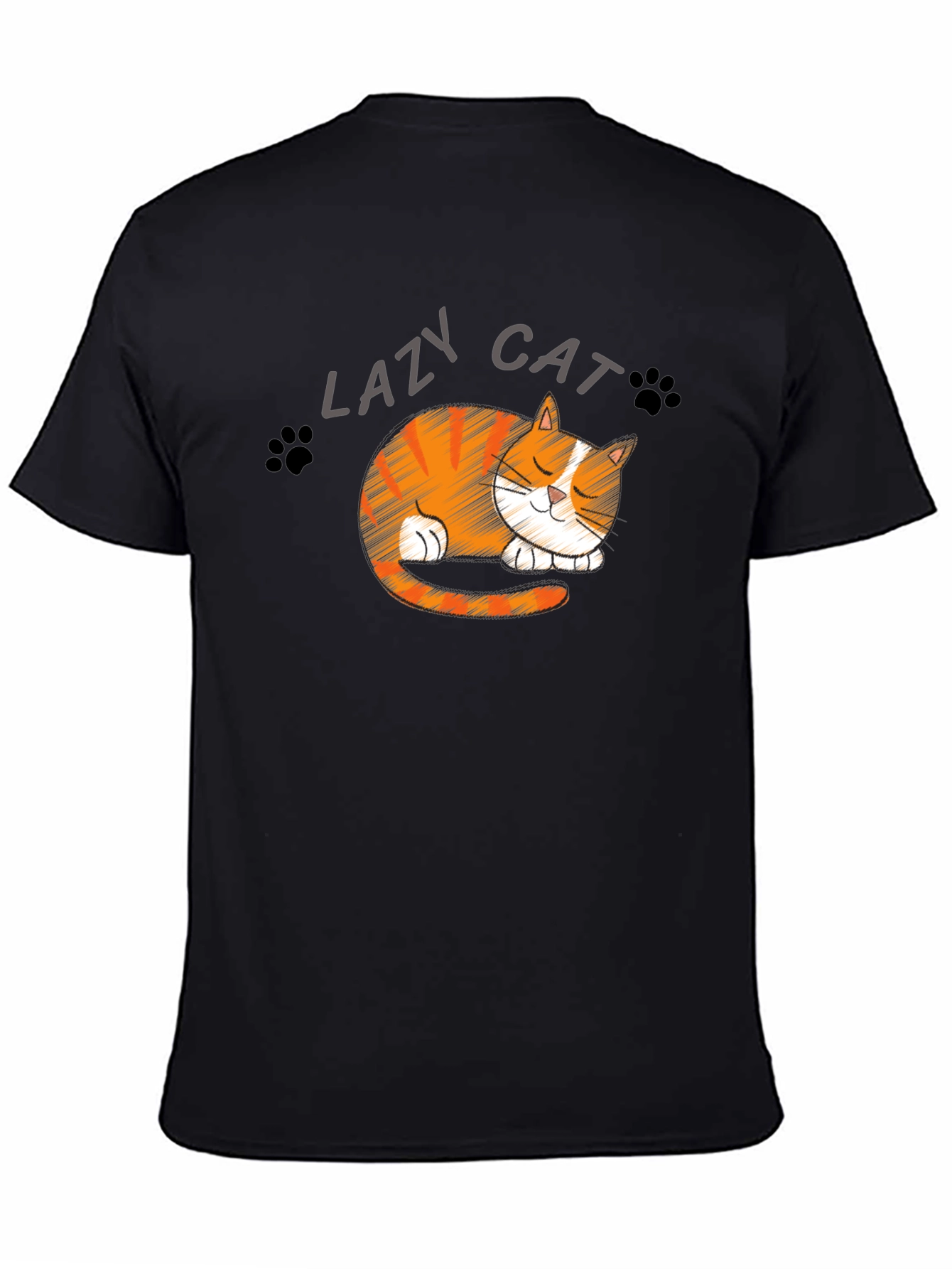 Lazy Cat Graphic T-Shirt - Cute Sleepy Kitten Tee