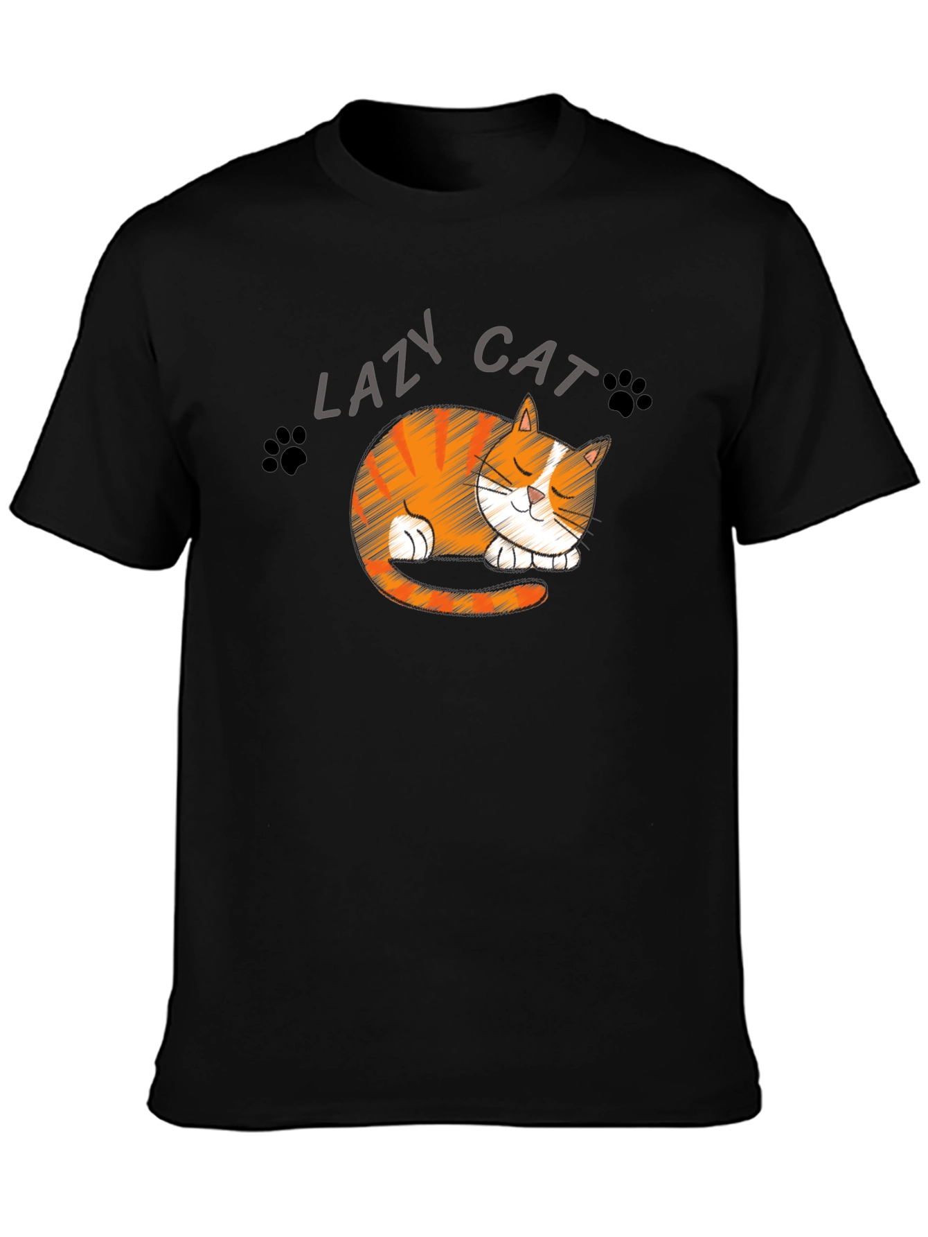 Lazy Cat Graphic T-Shirt - Cute Sleepy Kitten Tee